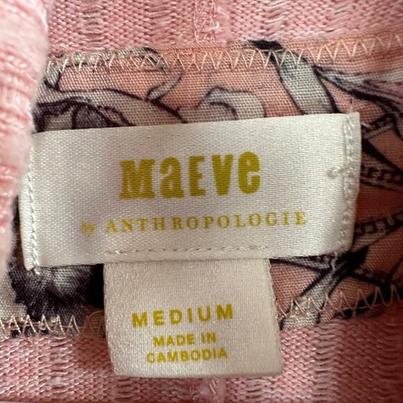 Anthropologie Maeve Cowl Neck Sweater Ribbed Knit Preppy Pink Womens MEDIUM - Picture 8 of 13